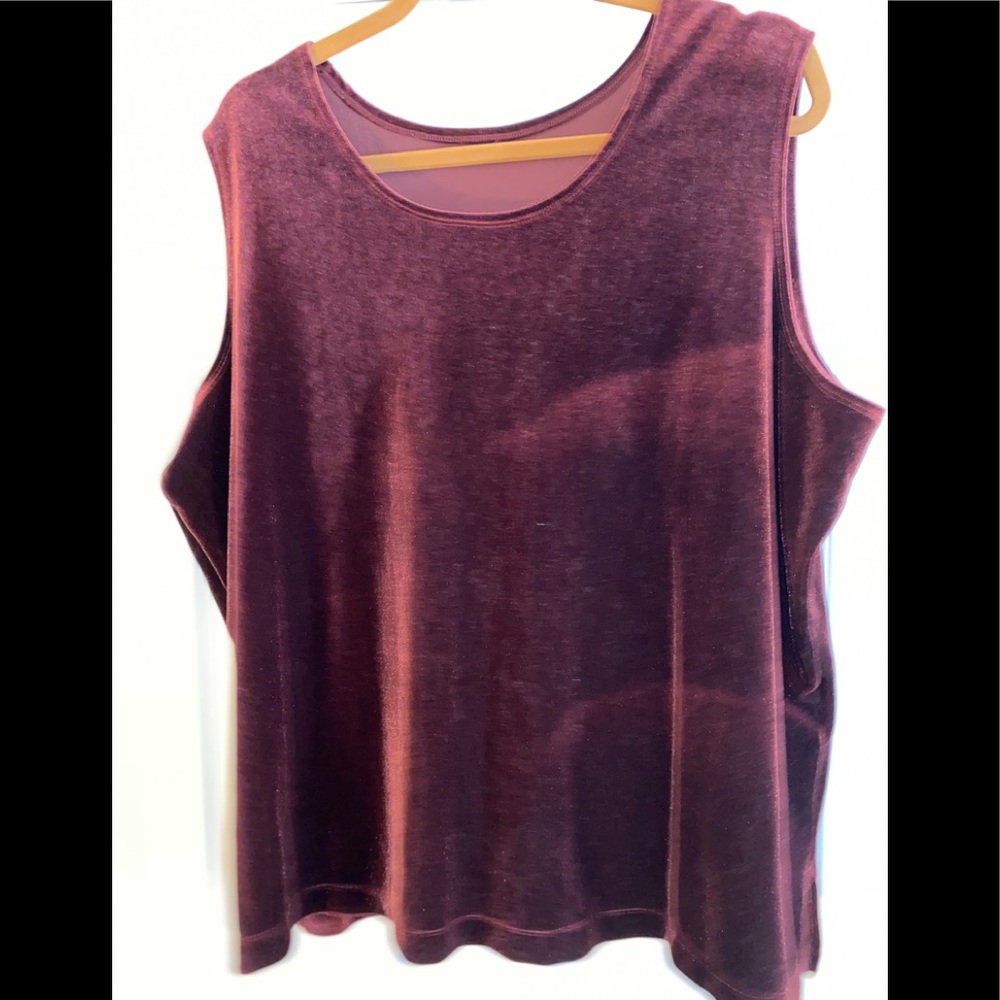 Red velvet tank top